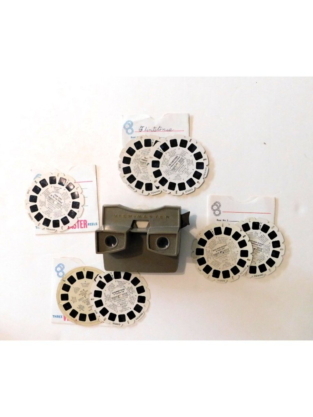 Vintage Sawyers View-Master Tan Viewer With 8 Classic Reel Set